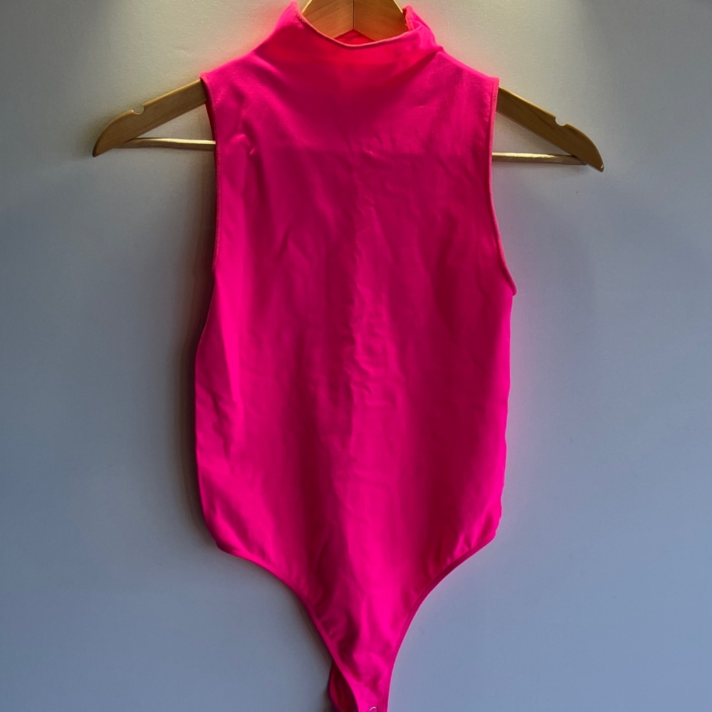 Good American Neon Pink One Piece Swimsuit